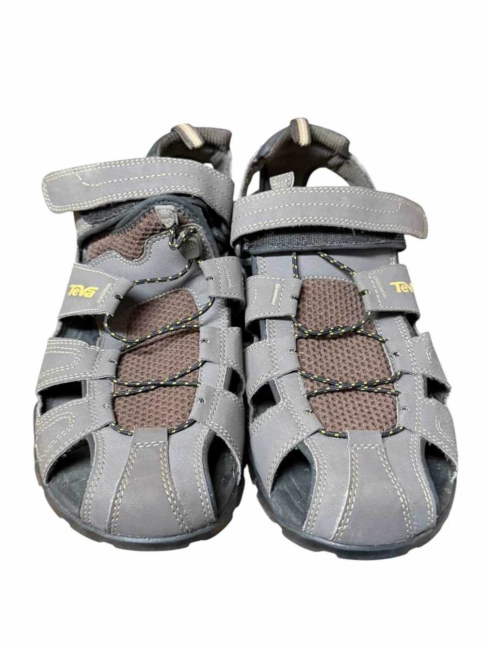 Teva Men's Omnium Grey Closed Toe Adjustable Strap Hiking Sandals Size 12